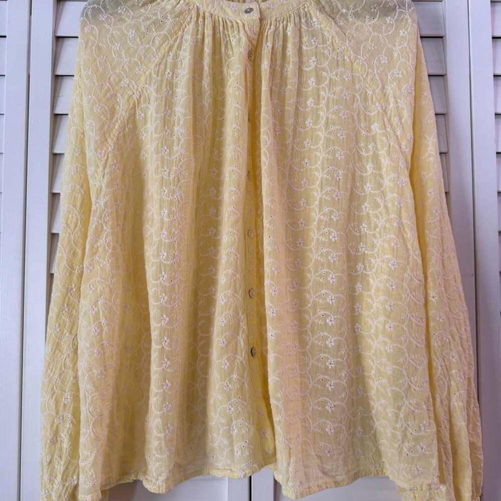Free People Women's Yellow Blouse